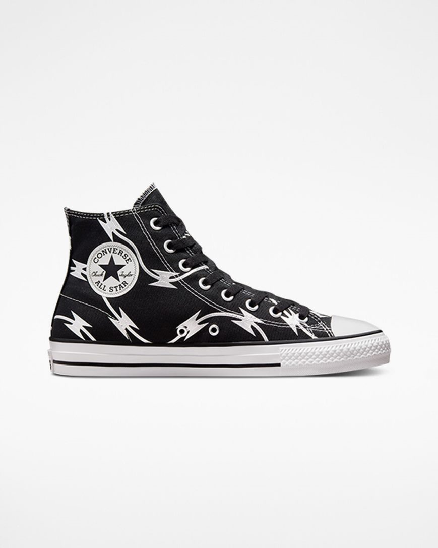 Skate Topanky Converse CONS Chuck Taylor All Star Pro Razor Wire Damske Čierne Strieborne Biele | SK YXHSD8